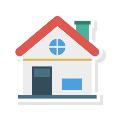 Renk bina düz vektör simgesi 