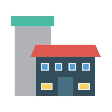 Renk bina düz vektör simgesi 