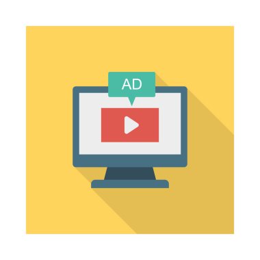 Renk düz vektör simgesi pazarlama reklam 