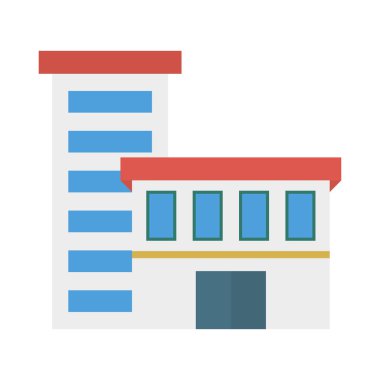 Renk bina düz vektör simgesi 