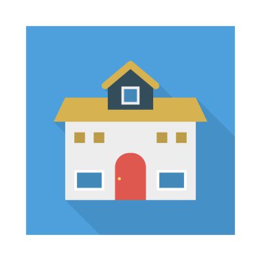 Renk bina düz vektör simgesi 