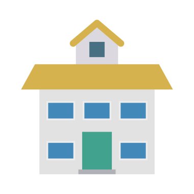 Renk bina düz vektör simgesi 