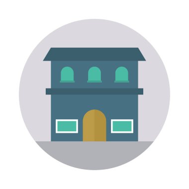 Renk bina düz vektör simgesi 