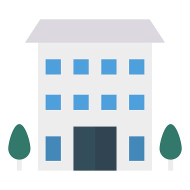 Renk bina düz vektör simgesi 