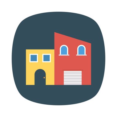 Renk bina düz vektör simgesi 