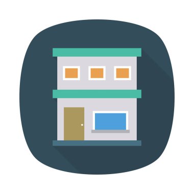 Renk bina düz vektör simgesi 