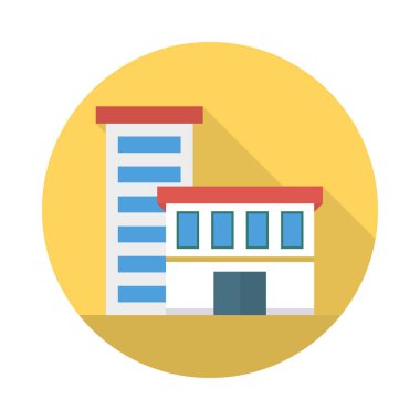 Renk bina düz vektör simgesi 