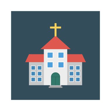 Renk bina düz vektör simgesi 