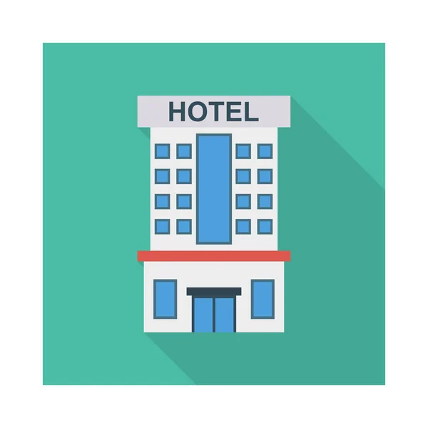 Edificio Color Icono Vector Plano — Vector de stock