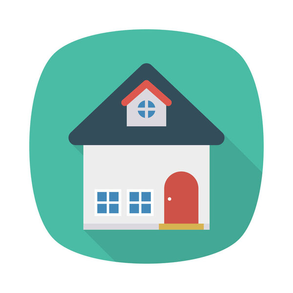 Color building flat vector icon 