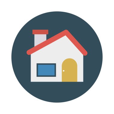 Renk bina düz vektör simgesi 