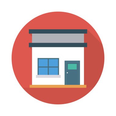 Renk bina düz vektör simgesi 