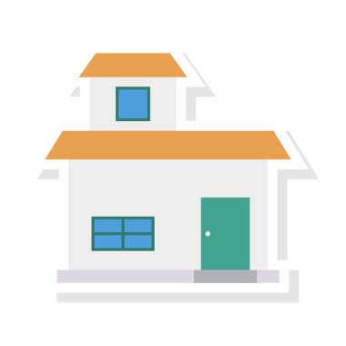 Renk bina düz vektör simgesi 