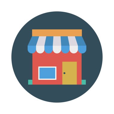 Renk bina düz vektör simgesi 