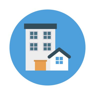 Renk bina düz vektör simgesi 