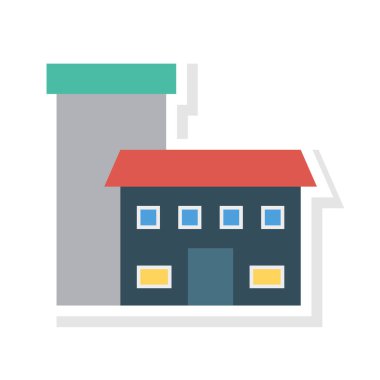 Renk bina düz vektör simgesi 