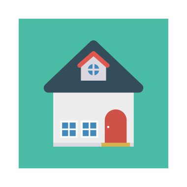 Renk bina düz vektör simgesi 