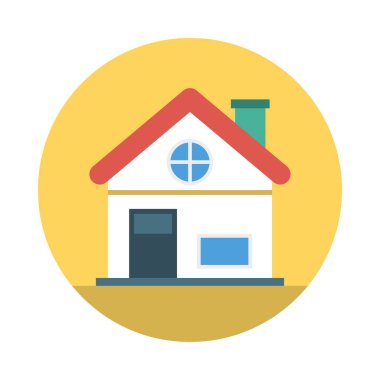 Renk bina düz vektör simgesi 