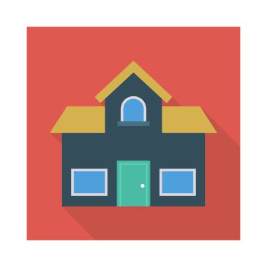 Renk bina düz vektör simgesi 