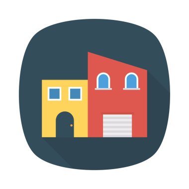 Renk bina düz vektör simgesi 