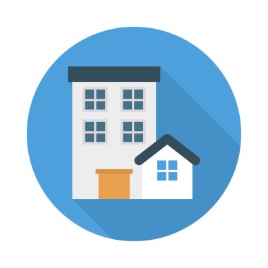 Renk bina düz vektör simgesi 