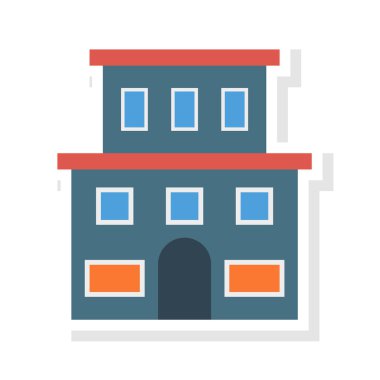 Renk bina düz vektör simgesi 