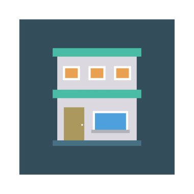 Renk bina düz vektör simgesi 