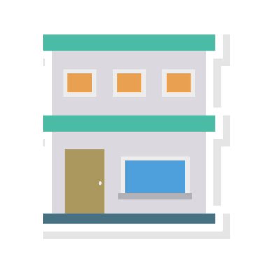 Renk bina düz vektör simgesi 