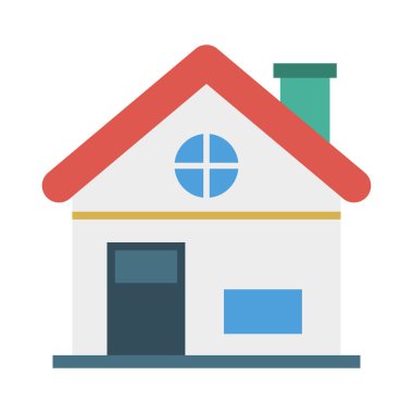 Renk bina düz vektör simgesi 