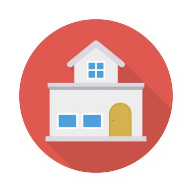 Renk bina düz vektör simgesi 