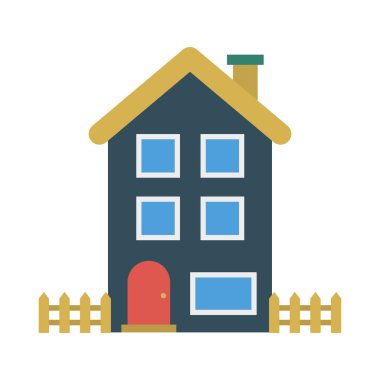 Renk bina düz vektör simgesi 