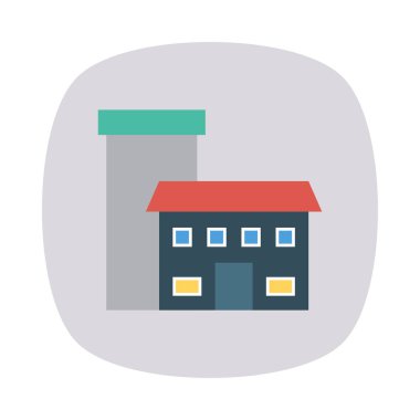 Renk bina düz vektör simgesi 