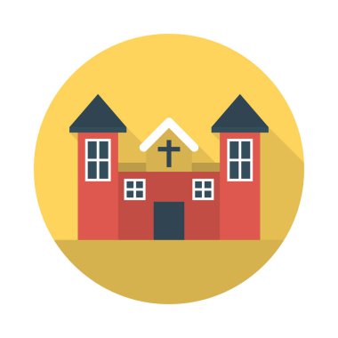 Renk bina düz vektör simgesi 