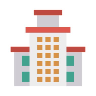 Renk bina düz vektör simgesi 