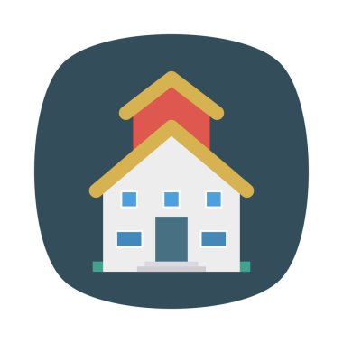 Renk bina düz vektör simgesi 