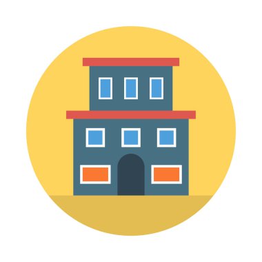 Renk bina düz vektör simgesi 