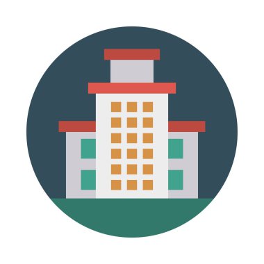 Renk bina düz vektör simgesi 