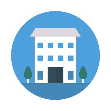 Renk bina düz vektör simgesi 