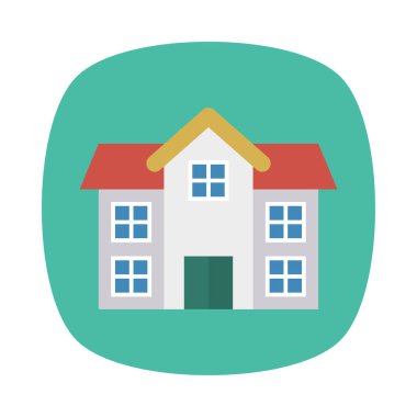 Renk bina düz vektör simgesi 