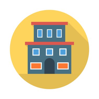 Renk bina düz vektör simgesi 