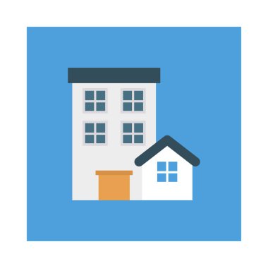 Renk bina düz vektör simgesi 