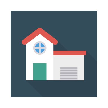 Renk bina düz vektör simgesi 