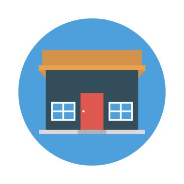 Renk bina düz vektör simgesi 