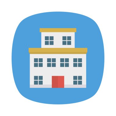 Renk bina düz vektör simgesi 