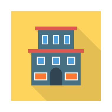 Renk bina düz vektör simgesi 