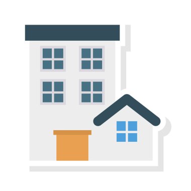 Renk bina düz vektör simgesi 