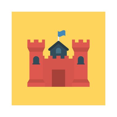 Renk bina düz vektör simgesi 