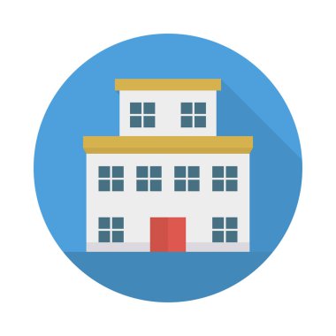 Renk bina düz vektör simgesi 