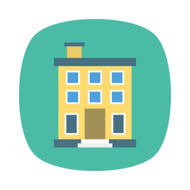 Renk bina düz vektör simgesi 