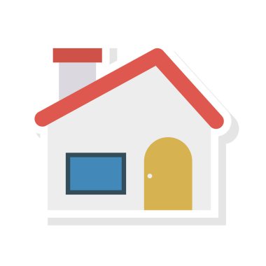 Renk bina düz vektör simgesi 